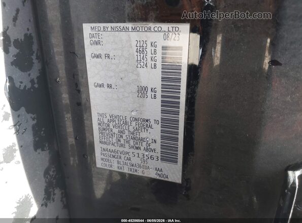 1N4AA6EV0PC513563 2023 NISSAN MAXIMA Black Vista del compartimento del motor