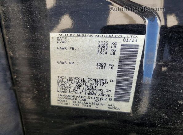 1N4AA6EV8PC505629 2023 NISSAN MAXIMA Black 