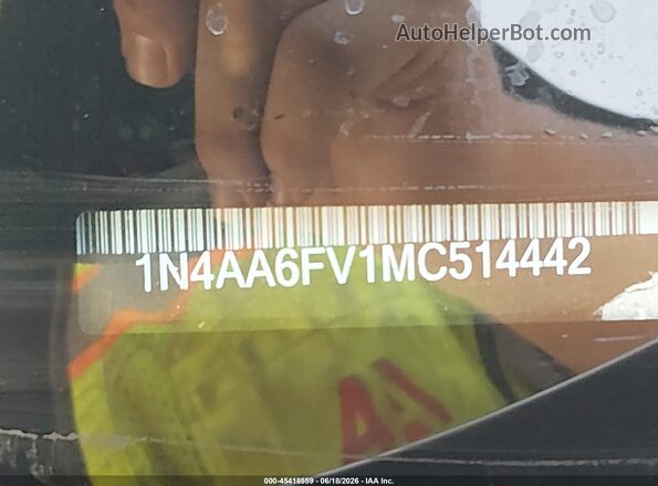 1N4AA6FV1MC514442 2021 NISSAN MAXIMA Серебряный Вид подкапотного пространства