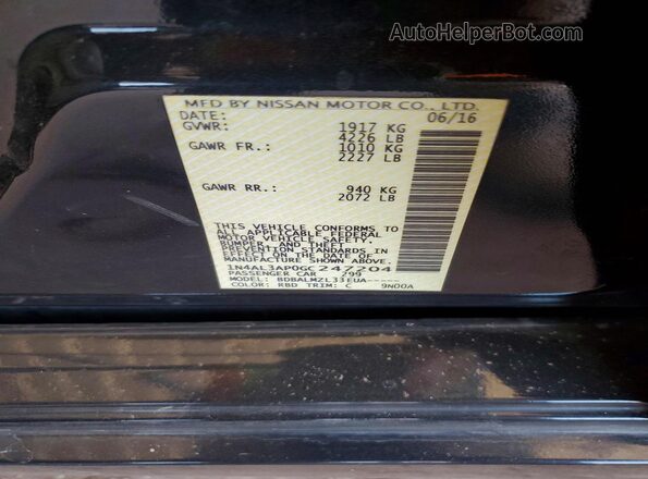 1N4AL3AP0GC247204 2016 NISSAN ALTIMA Серый Вид наклейки с VIN-кодом
