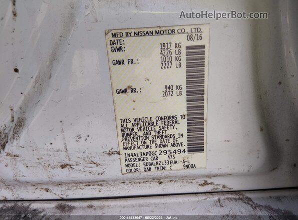 1N4AL3AP0GC295494 2016 NISSAN ALTIMA White Շարժիչի բաժամունքի տեսք