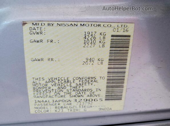 1N4AL3AP0GN329065 2016 NISSAN ALTIMA Silver 