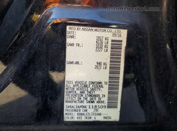 1N4AL3AP0HC118509 2017 NISSAN ALTIMA Black 