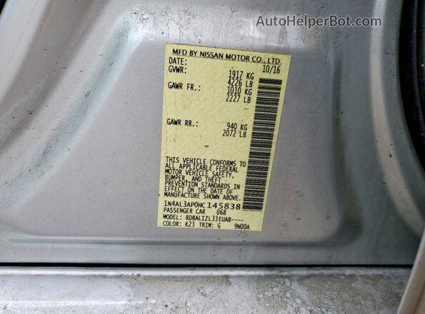1N4AL3AP0HC145838 2017 NISSAN ALTIMA Silver 