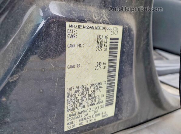 1N4AL3AP0HC219338 2017 NISSAN ALTIMA Charcoal Vista del compartimento del motor