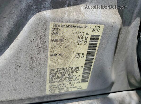 1N4AL3AP0HC287509 2017 NISSAN ALTIMA Silver Widok komory silnika