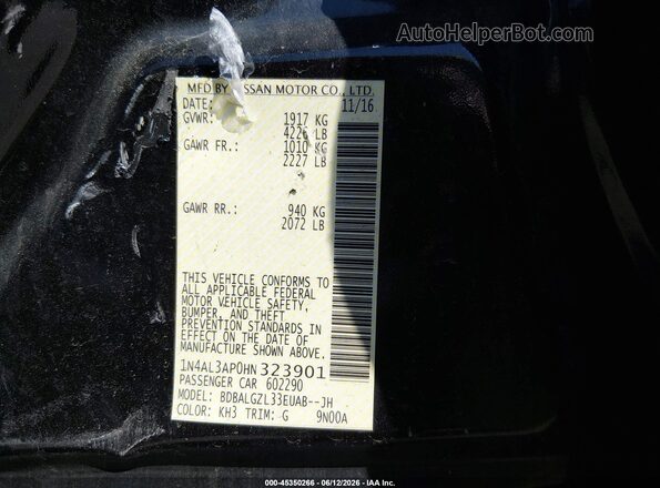 1N4AL3AP0HN323901 2017 NISSAN ALTIMA Black Շարժիչի բաժամունքի տեսք