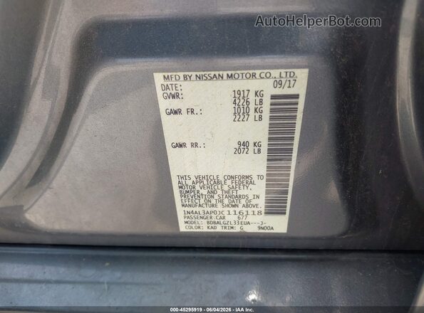 1N4AL3AP0JC116118 2018 NISSAN ALTIMA Gray 
