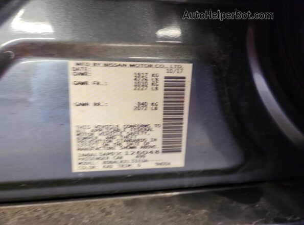 1N4AL3AP0JC126048 2018 NISSAN ALTIMA Gray Widok naklejki z numerem VIN