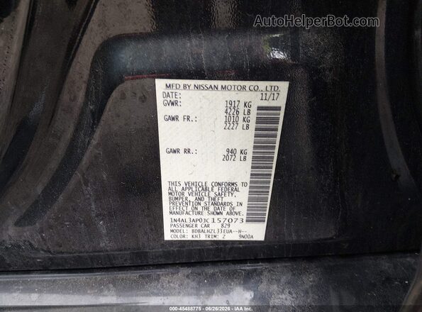 1N4AL3AP0JC157073 2018 NISSAN ALTIMA Black Widok komory silnika