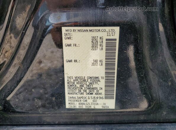 1N4AL3AP0JC158496 2018 NISSAN ALTIMA Black 