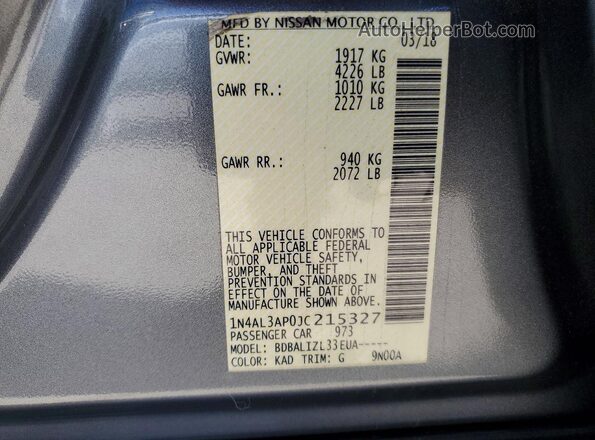 1N4AL3AP0JC215327 2018 NISSAN ALTIMA Gray 