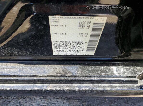 1N4AL3AP1GN354802 2016 NISSAN ALTIMA Black Vista del compartimento del motor