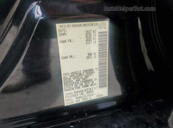 1N4AL3AP1GN359157 2016 NISSAN ALTIMA Black Engine compartment view