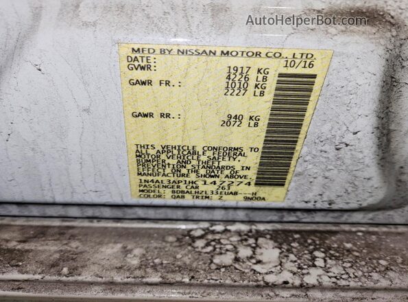 1N4AL3AP1HC147274 2017 NISSAN ALTIMA White Շարժիչի բաժամունքի տեսք