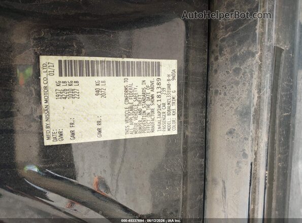 1N4AL3AP1HC181389 2017 NISSAN ALTIMA Black Widok komory silnika