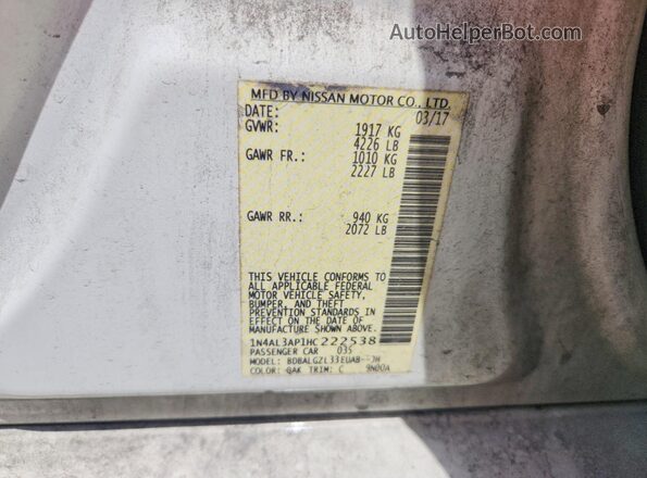 1N4AL3AP1HC222538 2017 NISSAN ALTIMA White 