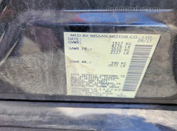 1N4AL3AP1JC117732 2018 NISSAN ALTIMA Black Շարժիչի բաժամունքի տեսք