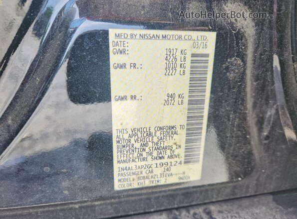 1N4AL3AP2GC199124 2016 NISSAN ALTIMA Black ძრავის განყოფილების ხედი