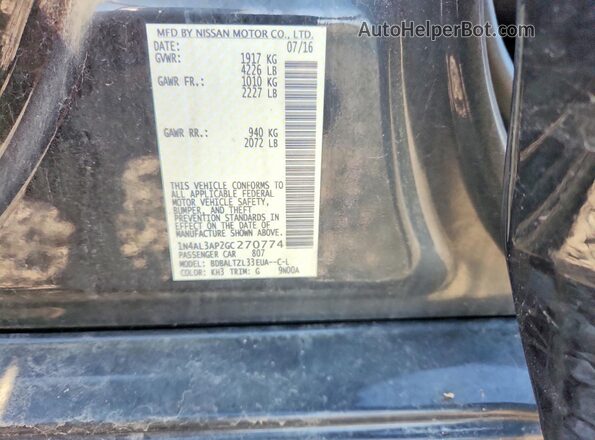 1N4AL3AP2GC270774 2016 NISSAN ALTIMA Black 
