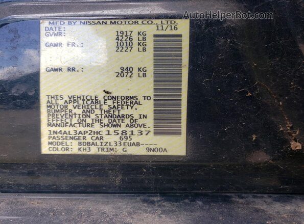 1N4AL3AP2HC158137 2017 NISSAN ALTIMA Black 