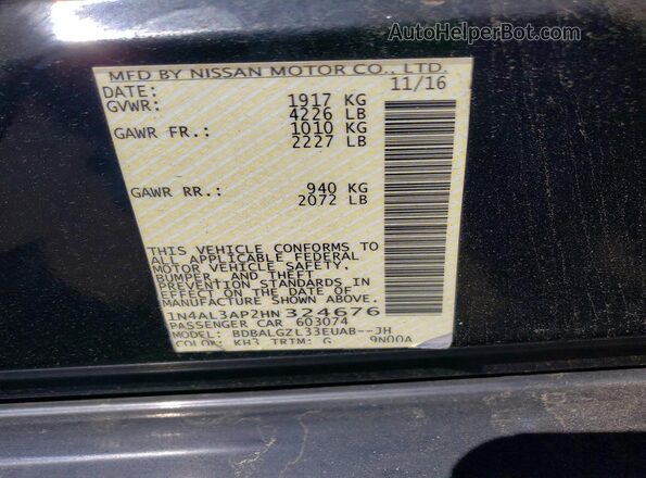1N4AL3AP2HN324676 2017 NISSAN ALTIMA Black Շարժիչի բաժամունքի տեսք