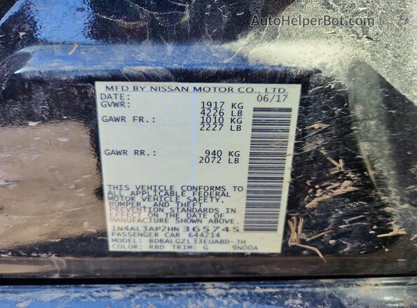 1N4AL3AP2HN365745 2017 NISSAN ALTIMA Charcoal 