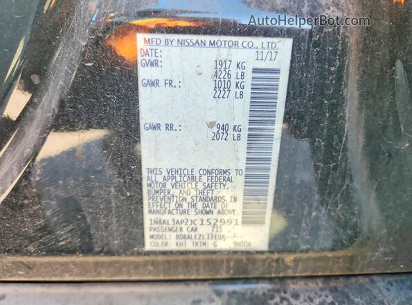 1N4AL3AP2JC152991 2018 NISSAN ALTIMA Черный 