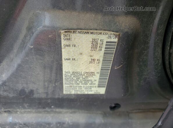 1N4AL3AP3HN310804 2017 NISSAN ALTIMA Gray VIN კოდის სტიკერის ხედი