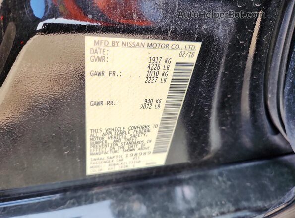 1N4AL3AP3JC198989 2018 NISSAN ALTIMA Черный Вид подкапотного пространства