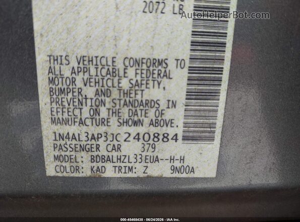 1N4AL3AP3JC240884 2018 NISSAN ALTIMA Silver Widok komory silnika