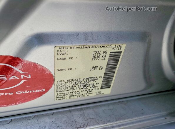 1N4AL3AP3JC289311 2018 NISSAN ALTIMA Silver 