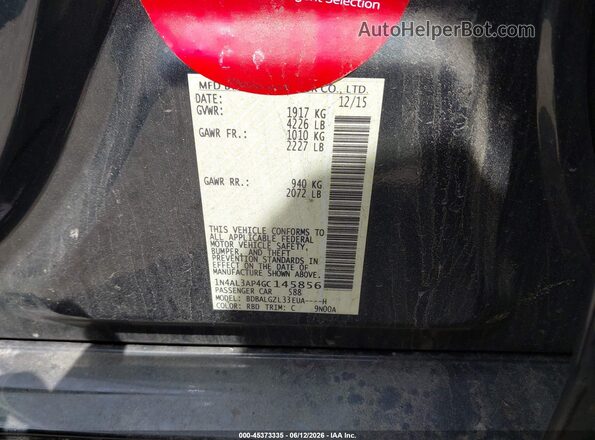 1N4AL3AP4GC145856 2016 NISSAN ALTIMA Dark Blue Widok komory silnika