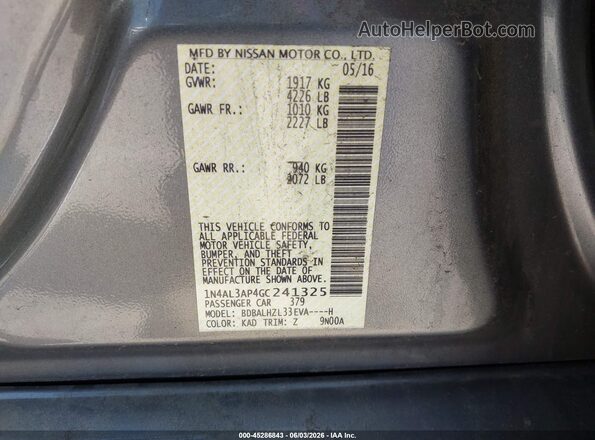 1N4AL3AP4GC241325 2016 NISSAN ALTIMA Gray 