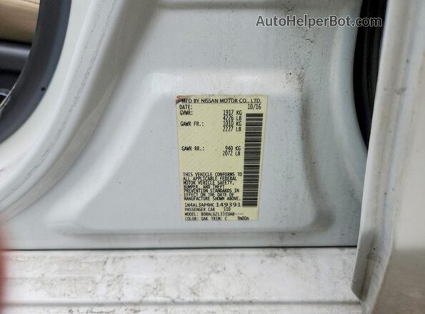 1N4AL3AP4HC149391 2017 NISSAN ALTIMA White Շարժիչի բաժամունքի տեսք