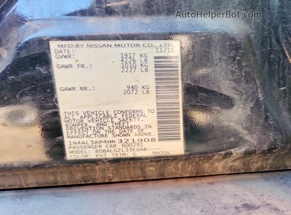 1N4AL3AP4HN321908 2017 NISSAN ALTIMA Black Engine compartment view