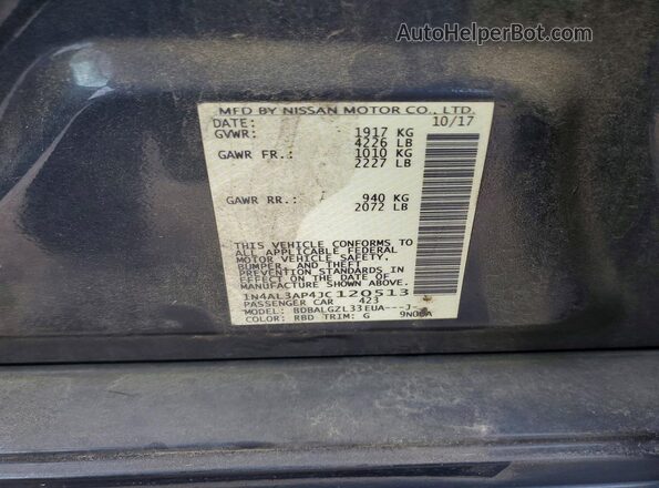 1N4AL3AP4JC120513 2018 NISSAN ALTIMA Серый Вид подкапотного пространства
