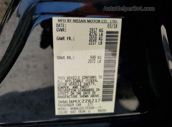 1N4AL3AP4JC226217 2018 NISSAN ALTIMA Black 