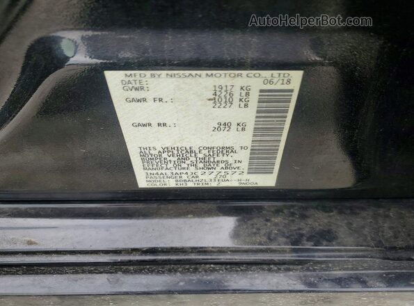 1N4AL3AP4JC277572 2018 NISSAN ALTIMA Black ძრავის განყოფილების ხედი