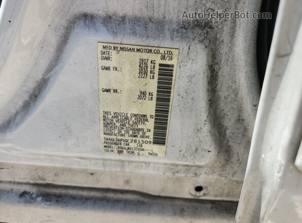 1N4AL3AP5GC281509 2016 NISSAN ALTIMA White Շարժիչի բաժամունքի տեսք
