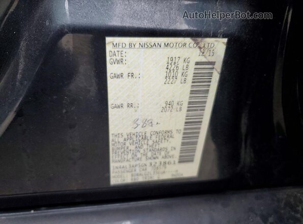 1N4AL3AP5GN323861 2016 NISSAN ALTIMA Black VIN sticker view