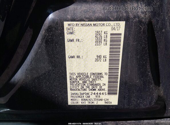 1N4AL3AP5HC244445 2017 NISSAN ALTIMA Black 