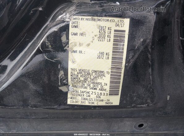 1N4AL3AP5HC251833 2017 NISSAN ALTIMA Black Вид підкапотного простору