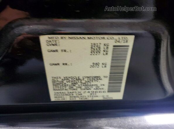 1N4AL3AP5JC249666 2018 NISSAN ALTIMA Black Շարժիչի բաժամունքի տեսք