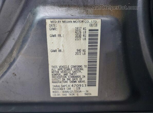1N4AL3AP5JC470913 2018 NISSAN ALTIMA Gray 