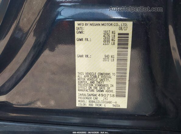 1N4AL3AP6HC490758 2017 NISSAN ALTIMA Gray Engine compartment view