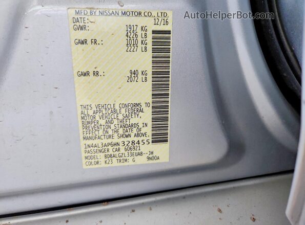 1N4AL3AP6HN328455 2017 NISSAN ALTIMA Silver Widok komory silnika