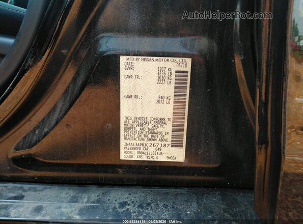 1N4AL3AP6JC267187 2018 NISSAN ALTIMA Black Widok komory silnika