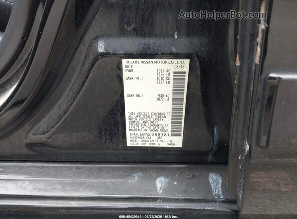1N4AL3AP7GC288381 2016 NISSAN ALTIMA Black Vista del compartimento del motor