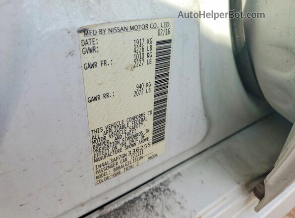 1N4AL3AP7GN336255 2016 NISSAN ALTIMA Белый Вид подкапотного пространства